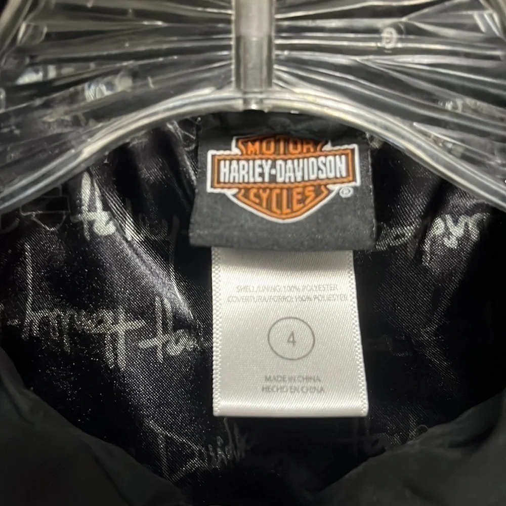 HARLEY Davidson- black and orange polyester full zip jacket